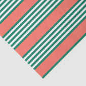 Groen en wit vijf strips met koraal tissuepapier (Detail)