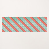Groen en wit vijf strips met koraal yogamat (Achterkant (horizontaal))