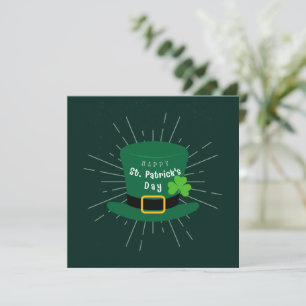 Groen en Wit Vintage Gelukkig St. Patrick's Day Feestdagenkaart