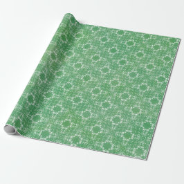 Groen en wit vintage inpakpapier