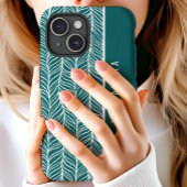 Groen en wit visgraatpatroon gepersonaliseerde naa Case-Mate iPhone case