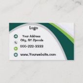 Groen en wit visitekaartje (Achterkant)