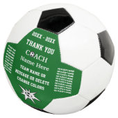 Groen en Wit, Voetbal coach Gifts Dank je, (Drie kwart)
