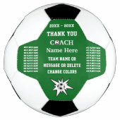 Groen en Wit, Voetbal coach Gifts Dank je, (Voorkant)