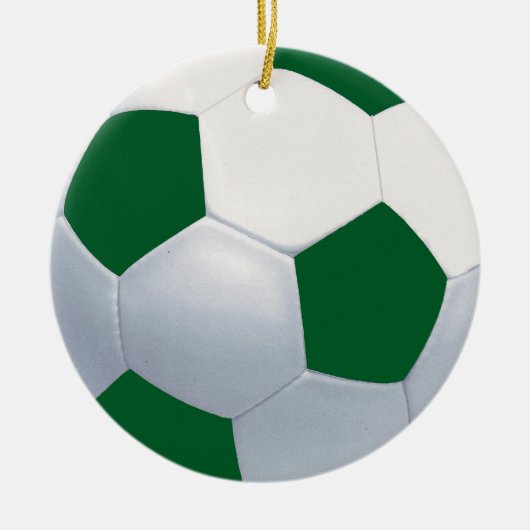 Groen en wit Voetbal Keramisch Ornament (Voorkant)