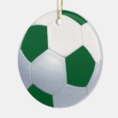 Groen en wit Voetbal Keramisch Ornament (Links)
