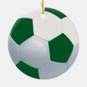 Groen en wit Voetbal Keramisch Ornament (Achterkant)