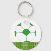 Groen en wit Voetbal Sleutelhanger (Voorkant)
