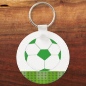 Groen en wit Voetbal Sleutelhanger (Voorkant)
