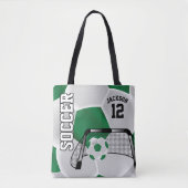 Groen en wit Voetbal Tote Bag (Voorkant)