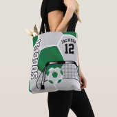 Groen en wit Voetbal Tote Bag (Dichtbij)