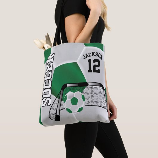 Groen en wit Voetbal Tote Bag (Dichtbij)