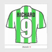 Groen en wit voetbalshirt op een sticker (Vel)