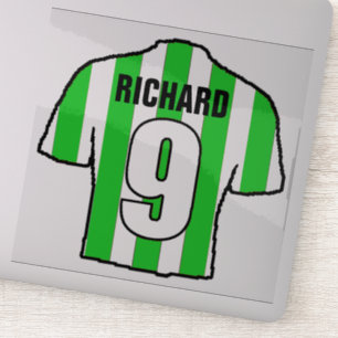 Groen en wit voetbalshirt op een sticker