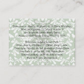 groen en wit vogeldemaspatroon informatiekaartje (Achterkant)