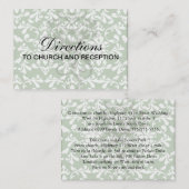 groen en wit vogeldemaspatroon informatiekaartje (Voorkant / Achterkant)