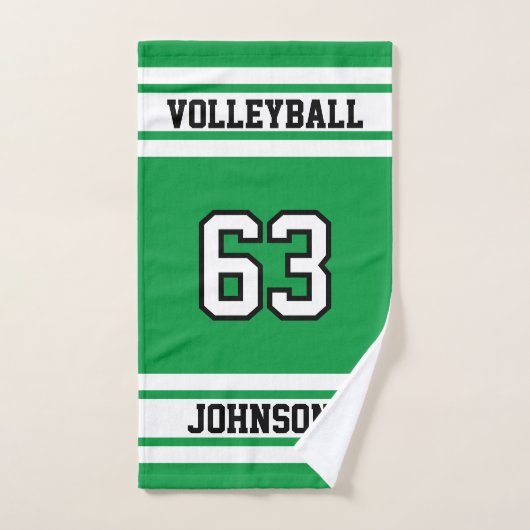 Groen en Wit 🏐 Volleybal - 100% Aanpassen Handdoek (Handdoek)