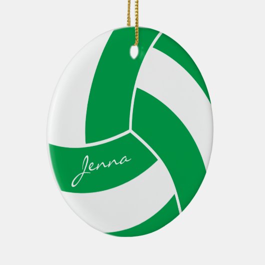 Groen en wit Volleybal Keramisch Ornament (Rechts)