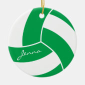 Groen en wit Volleybal Keramisch Ornament (Voorkant)