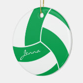 Groen en wit Volleybal Keramisch Ornament (Links)