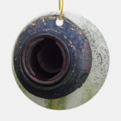 groen en wit  vrachtwagengas keramisch ornament (Voorkant)