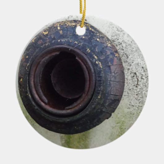 groen en wit  vrachtwagengas keramisch ornament (Voorkant)