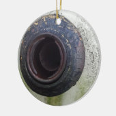 groen en wit  vrachtwagengas keramisch ornament (Links)