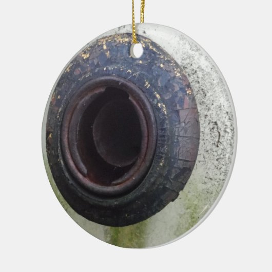 groen en wit  vrachtwagengas keramisch ornament (Links)