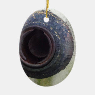 groen en wit  vrachtwagengas keramisch ornament