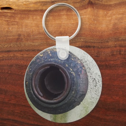 groen en wit  vrachtwagengas sleutelhanger (Voorkant)