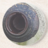 groen en wit vrachtwagengas zandsteen onderzetter (Voorkant)