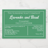 Groen en wit waterdicht zeep product label voedselcontainer etiket (Enkel label)