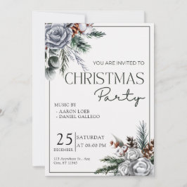 Groen en wit Waterverf kerstfeest Kaart