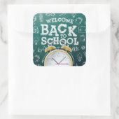 Groen en Wit Welkom Terug naar School Vierkante Sticker (Tas)