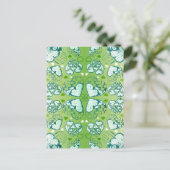 Groen en wit Wimysisch Romantisch Kunstpatroon Briefkaart (Staand voorkant)