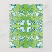 Groen en wit Wimysisch Romantisch Kunstpatroon Briefkaart (Voorkant)