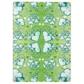 Groen en wit Wimysisch Romantisch Kunstpatroon Klembord (Achterkant)