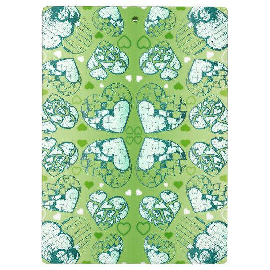 Groen en wit Wimysisch Romantisch Kunstpatroon Klembord (Achterkant)
