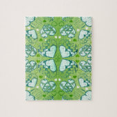 Groen en wit Wimysisch Romantisch Kunstpatroon Legpuzzel (Verticaal)