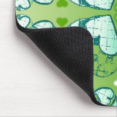 Groen en wit Wimysisch Romantisch Kunstpatroon Muismat (Hoek)