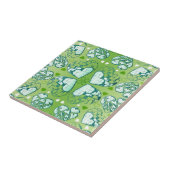 Groen en wit Wimysisch Romantisch Kunstpatroon Tegeltje (Zijkant)