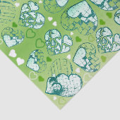 Groen en wit Wimysisch Romantisch Kunstpatroon Tissuepapier (Detail)