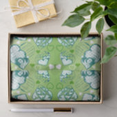 Groen en wit Wimysisch Romantisch Kunstpatroon Tissuepapier (Geschenk)