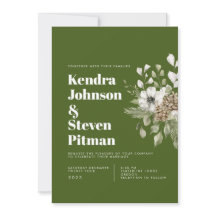 Groen en wit winterbos Bouquet Modern Wedding