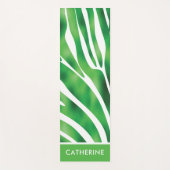 Groen en wit Zebra Stripe patroon Yoga Mat (Voorkant)