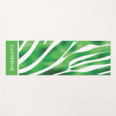 Groen en wit Zebra Stripe patroon Yoga Mat (Voorkant (horizontaal))