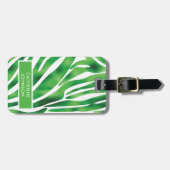 Groen en wit Zebra Stripe patroon Yoga Mat Lugg Bagagelabel (Voorkant horizontaal)