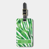 Groen en wit Zebra Stripe patroon Yoga Mat Lugg Bagagelabel (Voorkant verticaal)