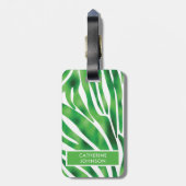 Groen en wit Zebra Stripe patroon Yoga Mat Lugg Bagagelabel (Achterkant verticaal)
