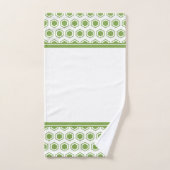 Groen en wit zeshoekig patroon bad handdoek (Handdoek)